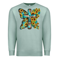Seafoam faith sunflower cross Premium Sweatshirt - Zillion Design Studio