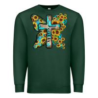 Sports Green faith sunflower cross Premium Sweatshirt - Zillion Design Studio