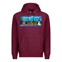 Burgundy winter vibes license plate Premium Hoodie - BundleAndBundleShop