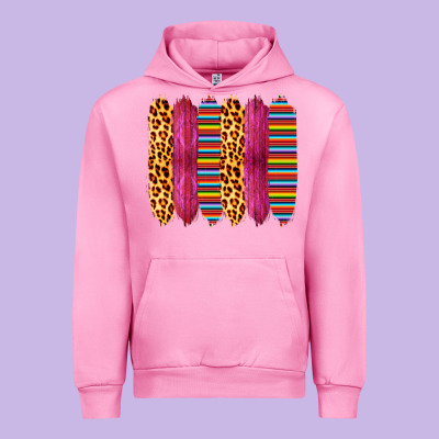 Pink Leopard Serape Brush Strokes Urban Hoodie Designed By Bettercallsaul