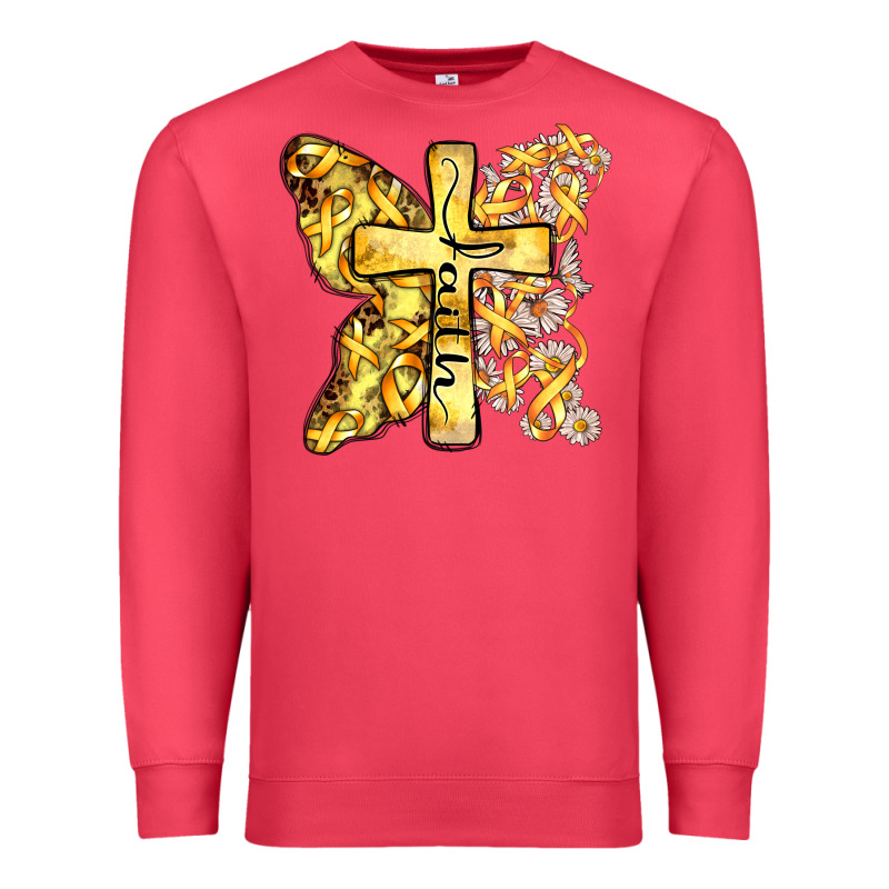 Faith Child Cancer Cross Premium Sweatshirt by Zillion Design Studio | Teevron