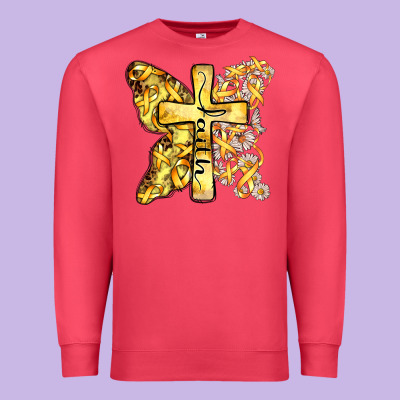 Faith Child Cancer Cross Premium Sweatshirt Designed By Zillion Design Studio