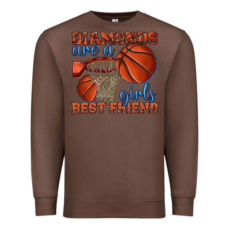 Diamonds Are A Girls Best Friend Basketball Premium Sweatshirt by texasbilliewilder | Teevron