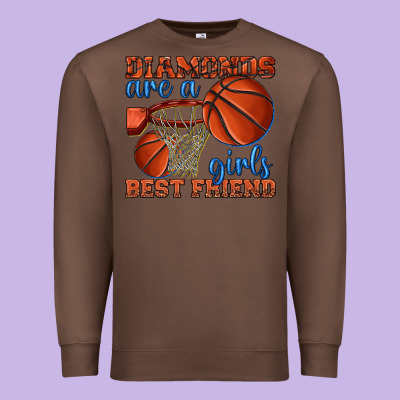 Premium Sweatshirt diamonds are a girls best friend basketball
