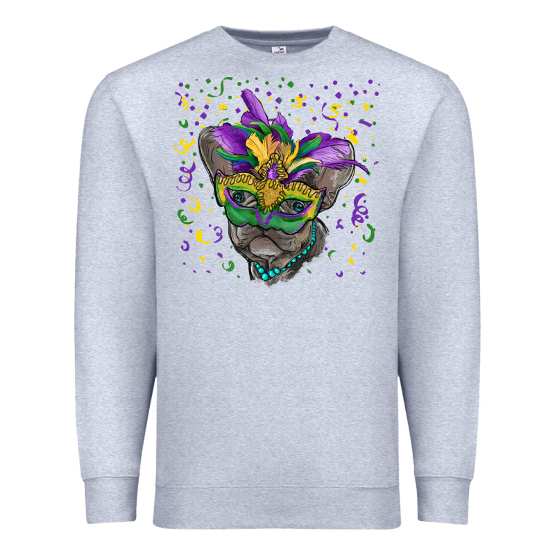 Mardi Gras Mask French Bulldog Premium Sweatshirt by RanaPortraitStore | Teevron