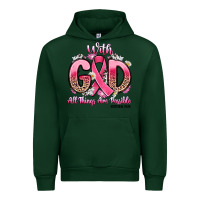 Forest Green breast cancer with god all things are possible Urban Hoodie - Artiststas
