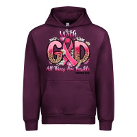 Mauve Wine breast cancer with god all things are possible Urban Hoodie - Artiststas