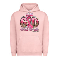 Pigment Salmon breast cancer with god all things are possible Urban Hoodie - Artiststas