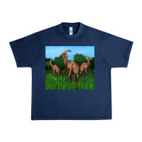 Navy parasaurolophus Urban Heavy Tee - Artiststas