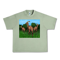 Oil Green parasaurolophus Urban Heavy Tee - Artiststas