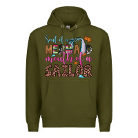 Army Green soul of a mermaid mouth of a sailor Premium Hoodie - JahusDesignShop