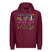 Burgundy soul of a mermaid mouth of a sailor Premium Hoodie - JahusDesignShop
