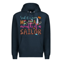 Navy soul of a mermaid mouth of a sailor Premium Hoodie - JahusDesignShop