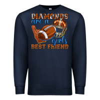 Navy diamonds are a girls best friend football Premium Sweatshirt - texasbilliewilder
