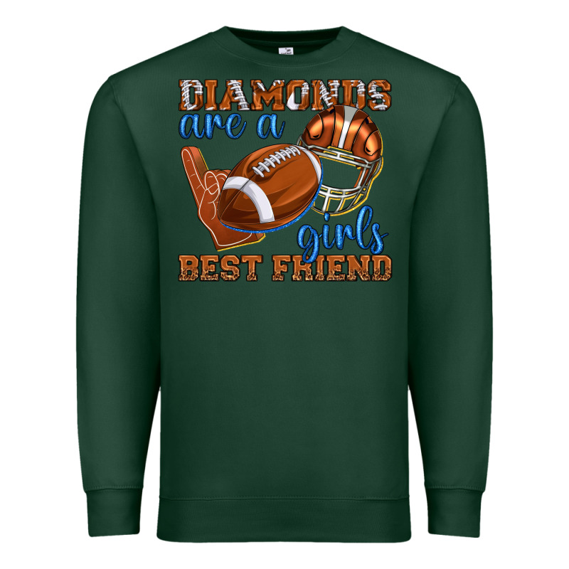 Diamonds Are A Girls Best Friend Football Premium Sweatshirt by texasbilliewilder | Teevron