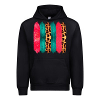 Black Colored Leopard and Wood Patterned Western Brush Strokes Urban Hoodie - Bettercallsaul