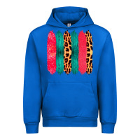 Cobalt Colored Leopard and Wood Patterned Western Brush Strokes Urban Hoodie - Bettercallsaul