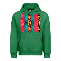 Emerald Colored Leopard and Wood Patterned Western Brush Strokes Urban Hoodie - Bettercallsaul