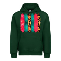 Forest Green Colored Leopard and Wood Patterned Western Brush Strokes Urban Hoodie - Bettercallsaul