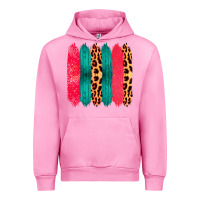 Fuchsia Pink Colored Leopard and Wood Patterned Western Brush Strokes Urban Hoodie - Bettercallsaul