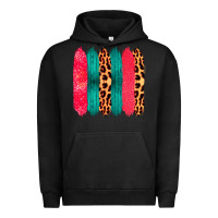 Pigment Black Colored Leopard and Wood Patterned Western Brush Strokes Urban Hoodie - Bettercallsaul