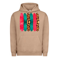 Pigment Burro Colored Leopard and Wood Patterned Western Brush Strokes Urban Hoodie - Bettercallsaul