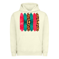 Pigment Pistachio Colored Leopard and Wood Patterned Western Brush Strokes Urban Hoodie - Bettercallsaul