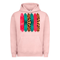 Pigment Salmon Colored Leopard and Wood Patterned Western Brush Strokes Urban Hoodie - Bettercallsaul