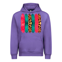 Tulip Colored Leopard and Wood Patterned Western Brush Strokes Urban Hoodie - Bettercallsaul