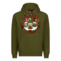 Army Green christmas gnomies christmas ornament Premium Hoodie - BundleAndBundleShop