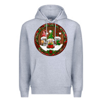Heather Grey christmas gnomies christmas ornament Premium Hoodie - BundleAndBundleShop