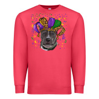 Cardinal Mardi Gras Pitbull with Hat Premium Sweatshirt - RanaPortraitStore