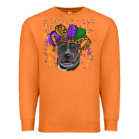 Carrot Mardi Gras Pitbull with Hat Premium Sweatshirt - RanaPortraitStore