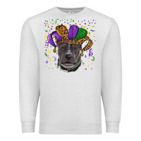 Oatmeal Heather Mardi Gras Pitbull with Hat Premium Sweatshirt - RanaPortraitStore