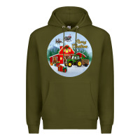 Army Green merry christmas small town christmas ornament Premium Hoodie - BundleAndBundleShop