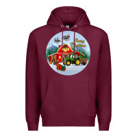 Burgundy merry christmas small town christmas ornament Premium Hoodie - BundleAndBundleShop