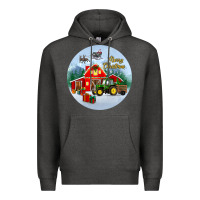 Charcoal Heather merry christmas small town christmas ornament Premium Hoodie - BundleAndBundleShop