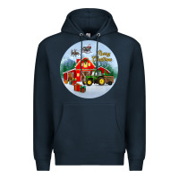 Navy merry christmas small town christmas ornament Premium Hoodie - BundleAndBundleShop