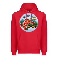 Red merry christmas small town christmas ornament Premium Hoodie - BundleAndBundleShop