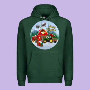 Merry Christmas Small Town Christmas Ornament Premium Hoodie Designed By Bundleandbundleshop