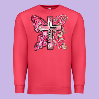 Faith Cancer Cross Premium Sweatshirt Designed By Zillion Design Studio