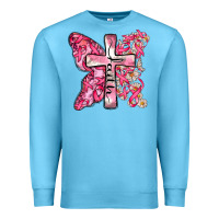 Ocean Blue faith cancer cross Premium Sweatshirt - Zillion Design Studio