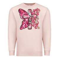 Pale Pink faith cancer cross Premium Sweatshirt - Zillion Design Studio