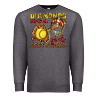 Charcoal Heather diamonds are a girls best friend softball Premium Sweatshirt - texasbilliewilder