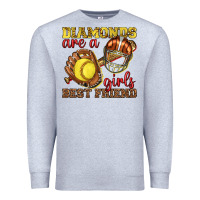 Heather Grey diamonds are a girls best friend softball Premium Sweatshirt - texasbilliewilder