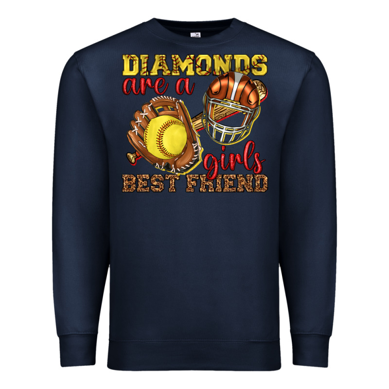 Diamonds Are A Girls Best Friend Softball Premium Sweatshirt by texasbilliewilder | Teevron