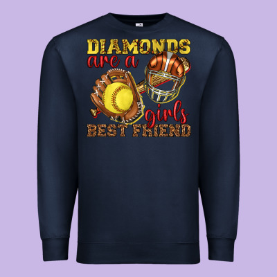 Premium Sweatshirt diamonds are a girls best friend softball