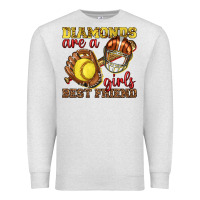 Oatmeal Heather diamonds are a girls best friend softball Premium Sweatshirt - texasbilliewilder
