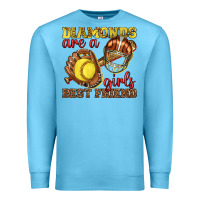 Ocean Blue diamonds are a girls best friend softball Premium Sweatshirt - texasbilliewilder