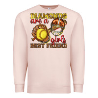 Pale Pink diamonds are a girls best friend softball Premium Sweatshirt - texasbilliewilder